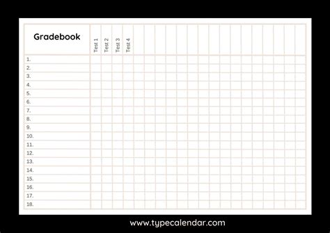 Free Gradebook Template