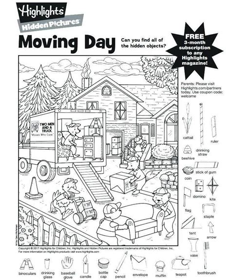 Free Highlights Hidden Pictures Printable Worksheets