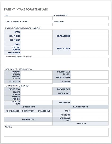 Free Intake Form Template
