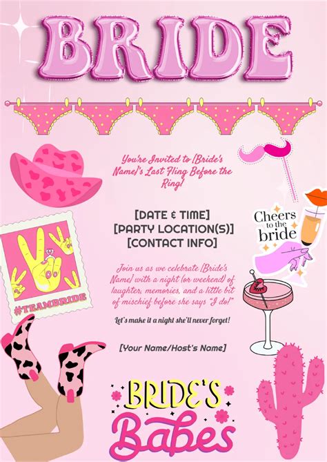 Free Invitation Templates For Bachelorette Party