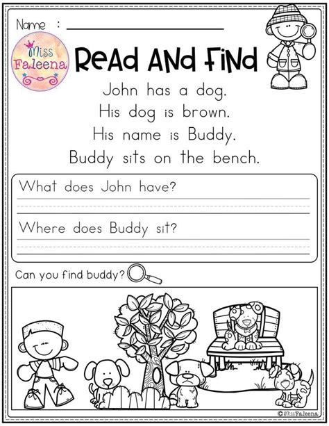 Free Kindergarten Printable Worksheets Reading