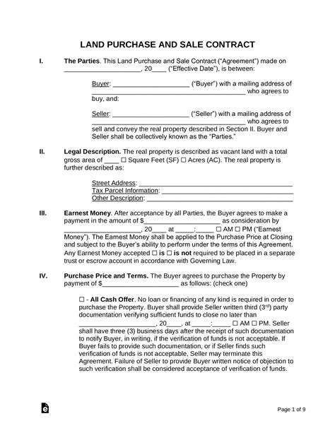 Free Land Contract Template