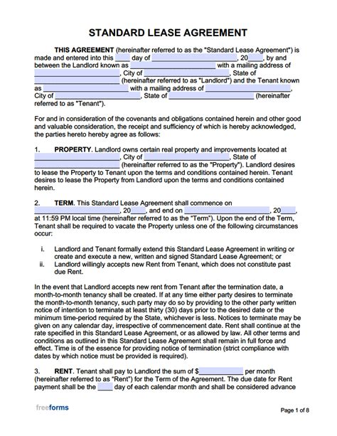 Free Lease Contract Template