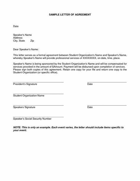 New form letter agreement 649