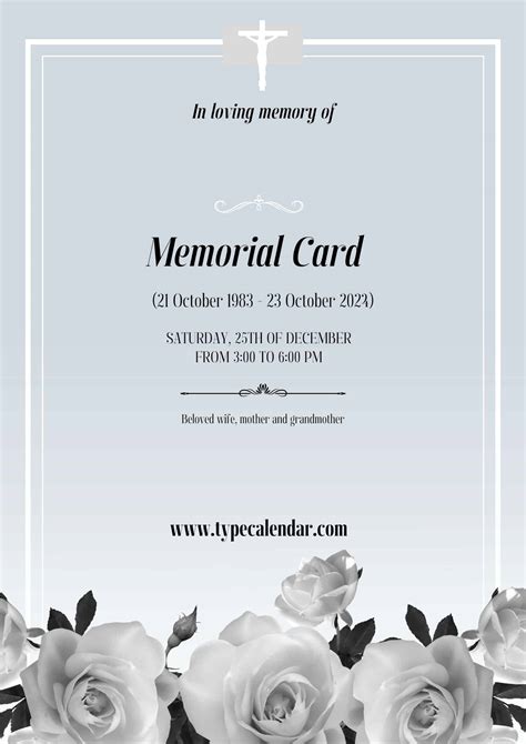 Free Memorial Card Template