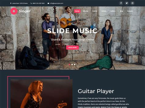 Free Music Band Website Templates