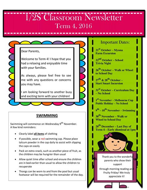Free Newsletter Templates For Teachers