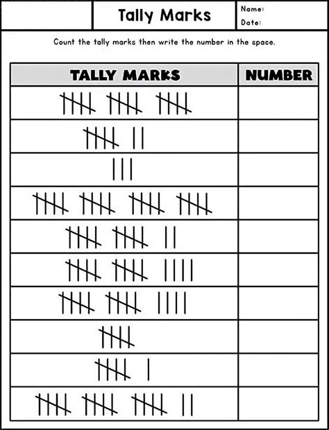 Free Numbers 1-100 Number Word Tally Marks Printables