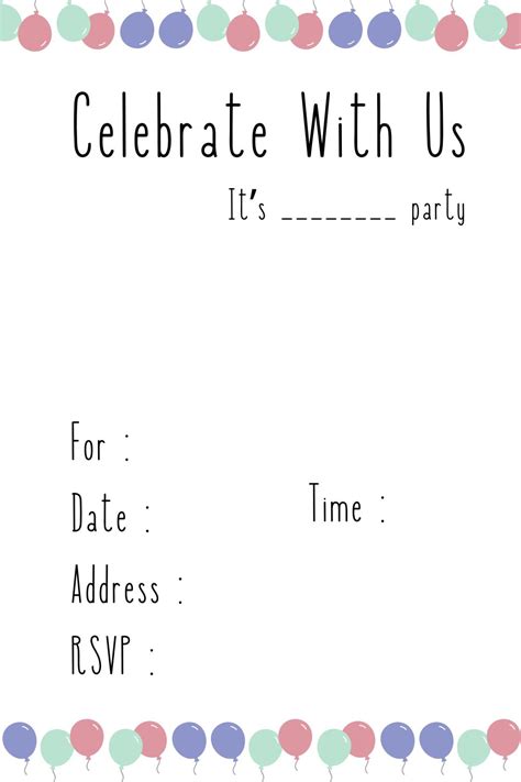 Free Party Invite Template