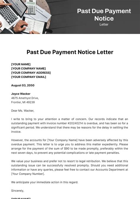 Free Past Due Letter Template