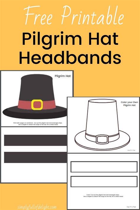 Free Pilgrim Hat Template
