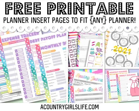 Free Planner Insert Printables
