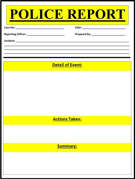 Free Police Report Template