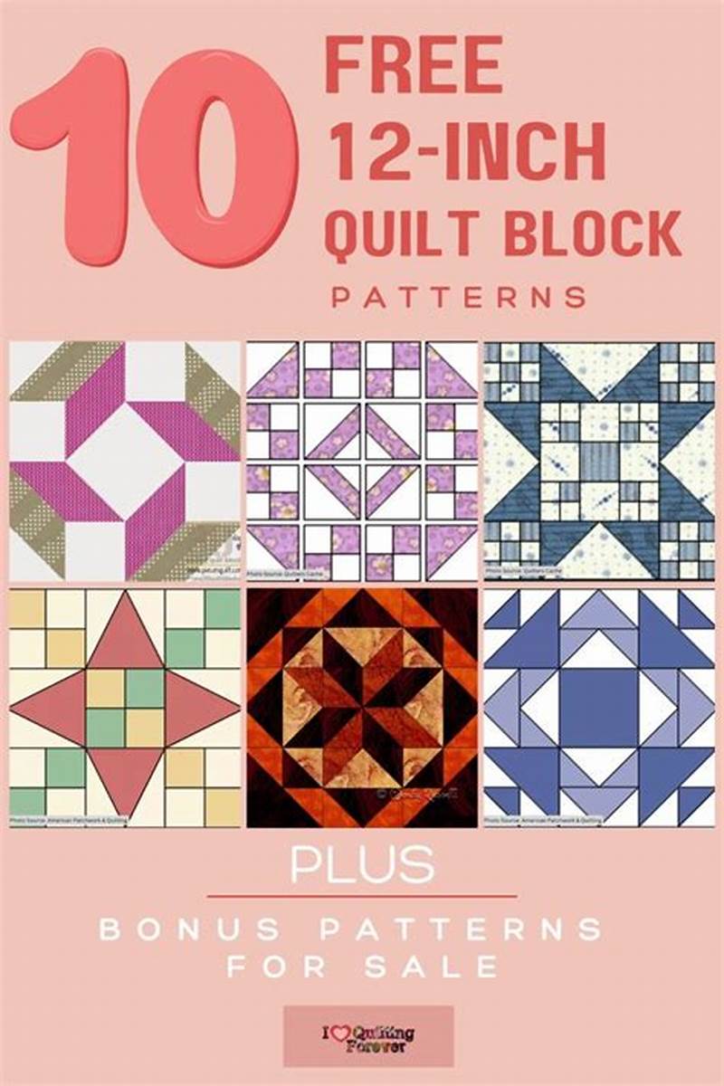 Free Printable 12 Inch Quilt Block Patterns