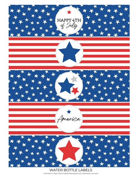 Free Printable 4th Of July Water Bottle Labels