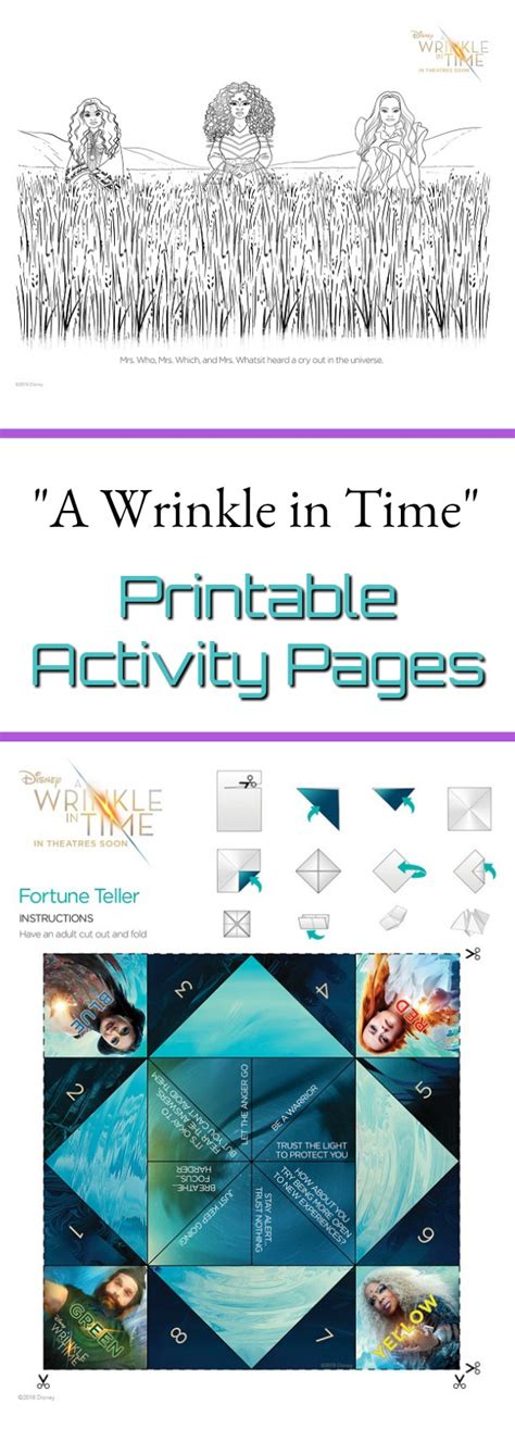 Free Printable Activities For A Wrinkle In Time