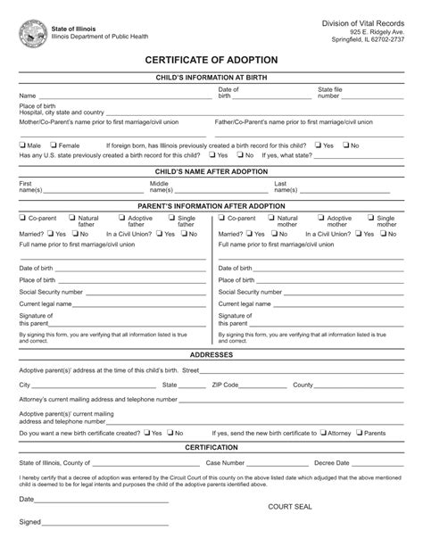 Free Printable Adoption Papers Mississippi