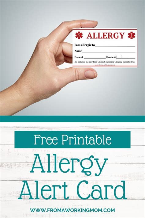Free Printable Allergy Cards