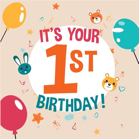 Free Printable Babys First Birthday Card Template