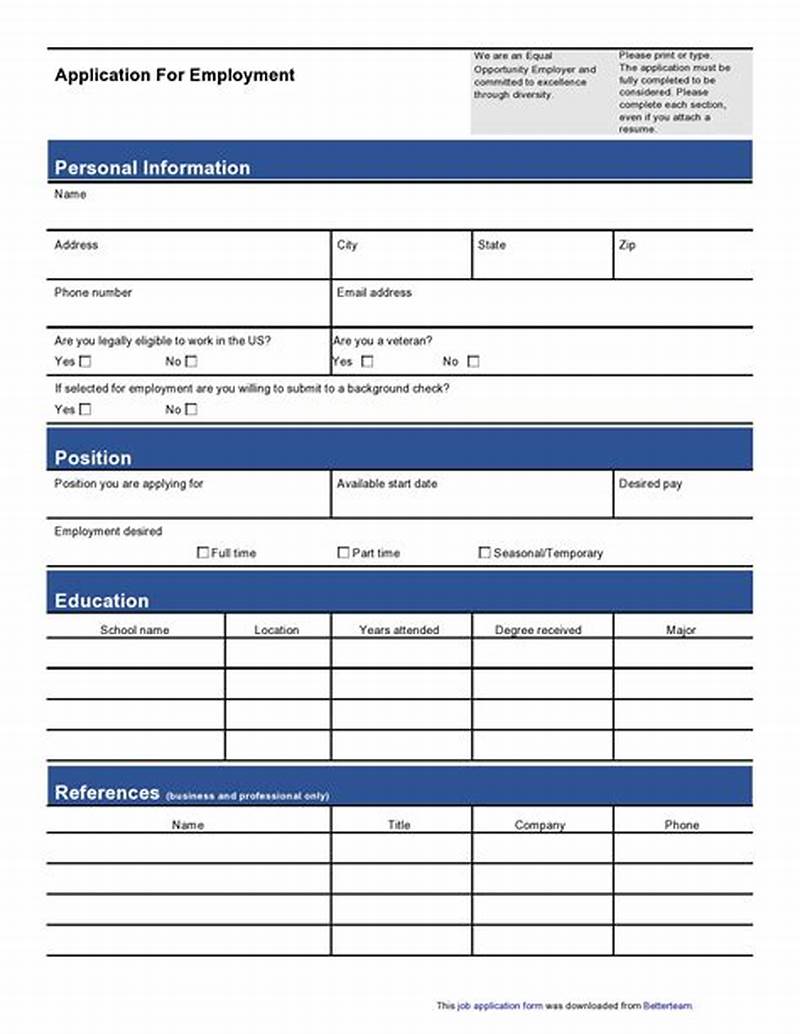 Free Printable Basic Job Application