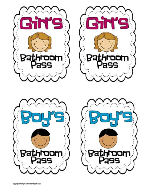 Free Printable Bathroom Passes