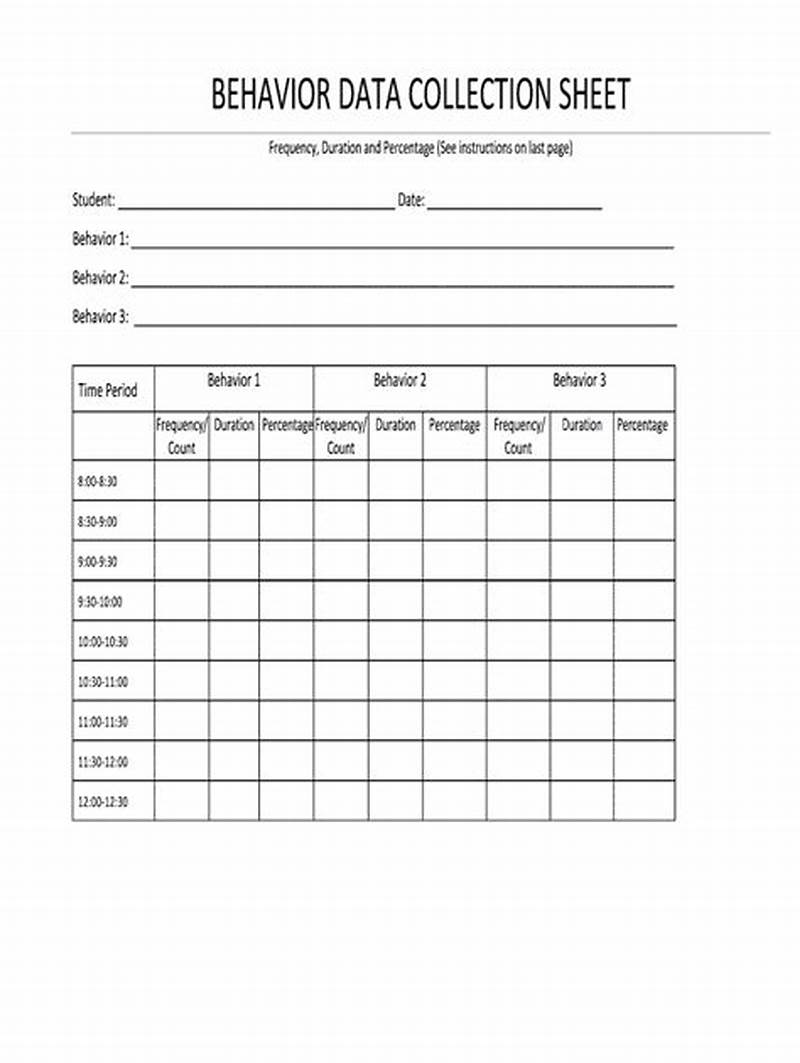 Free Printable Behavior Data Collection Sheets