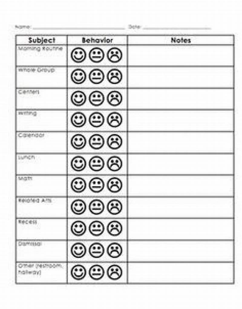 Free Printable Behavior Tracking Sheets