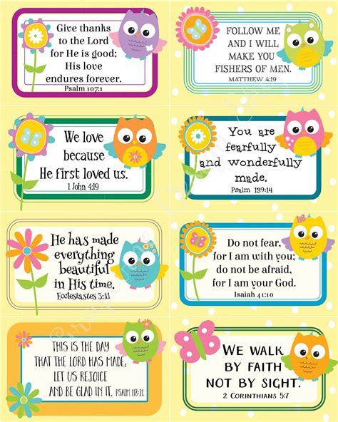 Free Printable Bible Memory Verse Cards For Kids