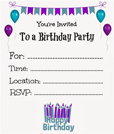 Free Printable Birthday Invitations