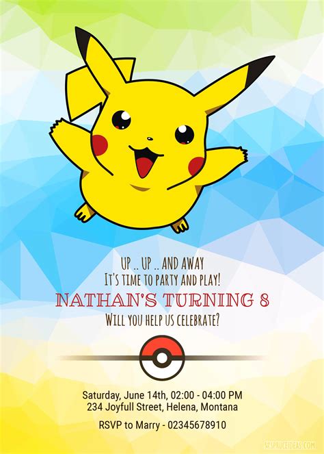 Free Printable Birthday Invitations Pokemon