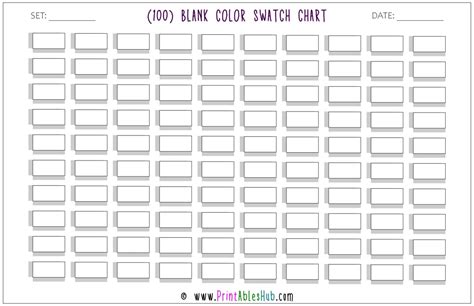 Free Printable Blank Color Swatch Chart