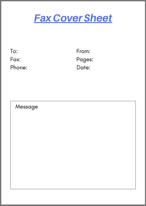 Free Printable Blank Fax Cover Sheet