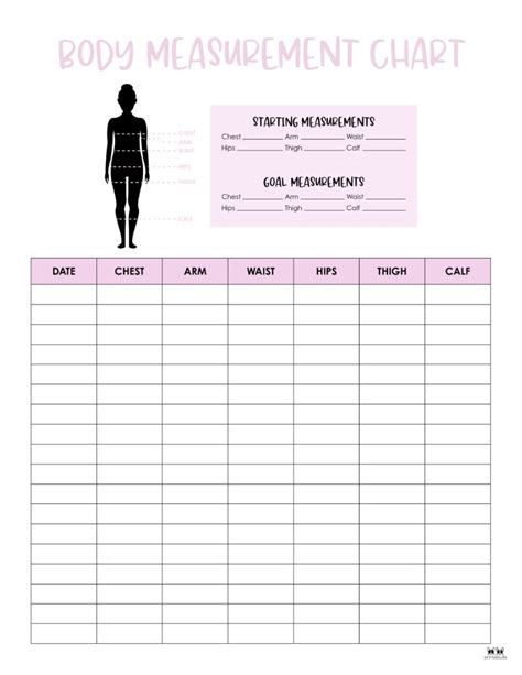 Free Printable Body Measurement Chart