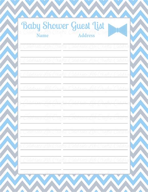 Free Printable Boy Baby Shower Guest Sign In Sheet