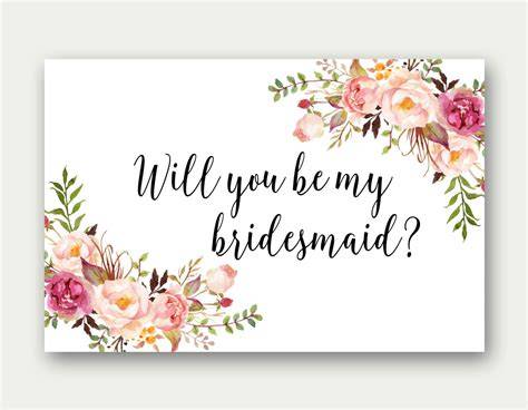 Free Printable Bridesmaid Card Template