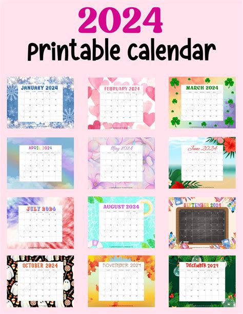 Free Printable Calendar Cute