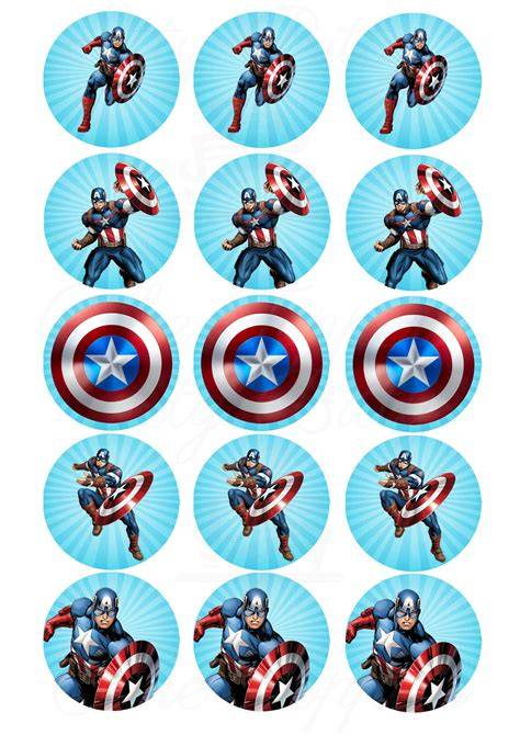 Free Printable Captain America Cupcake Toppers