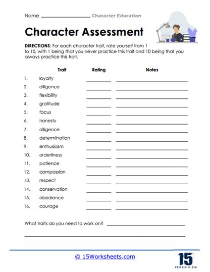 Free Printable Character Education Worksheets For Middle School