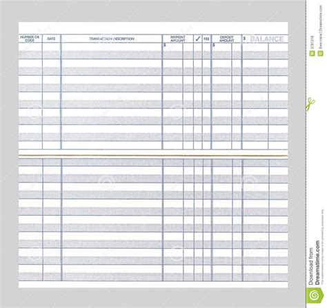 Free Printable Checkbook Size Register