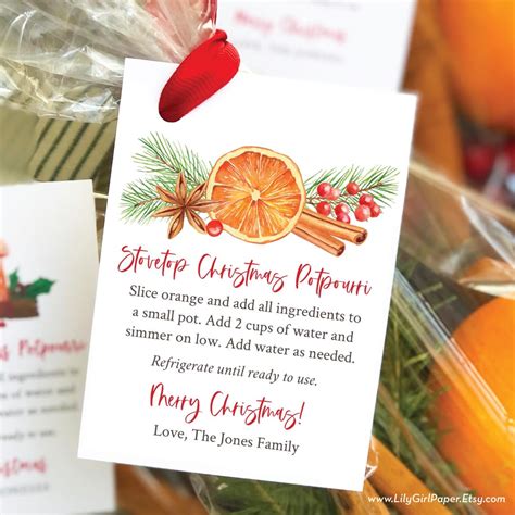 Free Printable Christmas Potpourri Tags