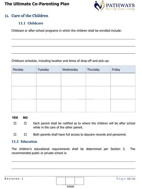 Free Printable Co Parenting Worksheets