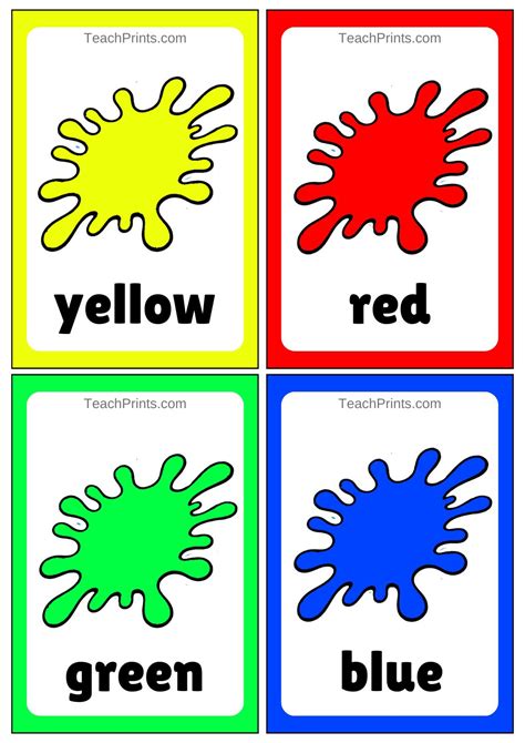 Free Printable Color Flashcards