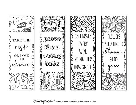 Free Printable Coloring Bookmarks