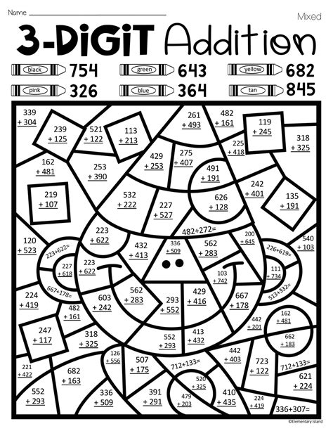 Free Printable Coloring Math Worksheets For 2nd Grade