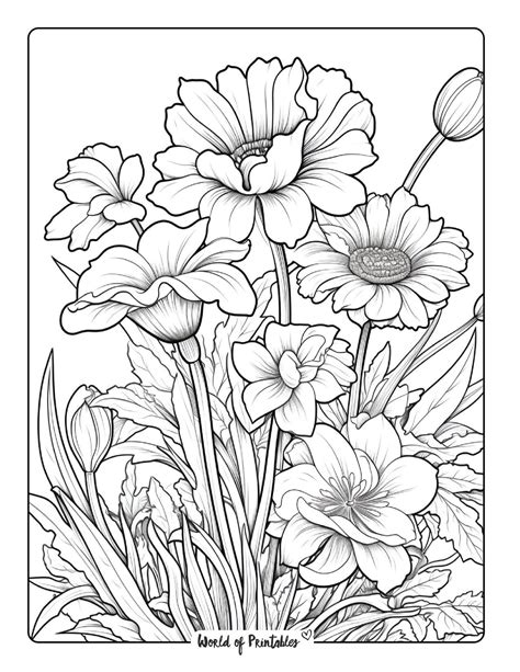 Free Printable Coloring Sheets Of Flowers
