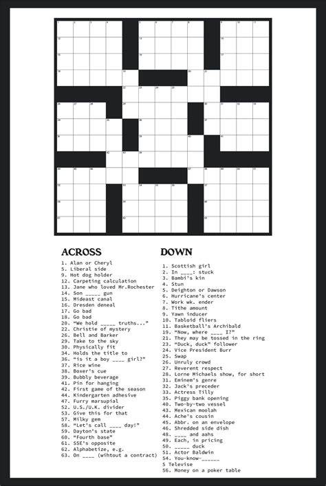 Free Printable Crossword Puzzles With Answers For Adults