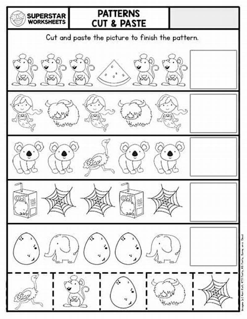 Free Printable Cut And Paste Pattern Worksheets