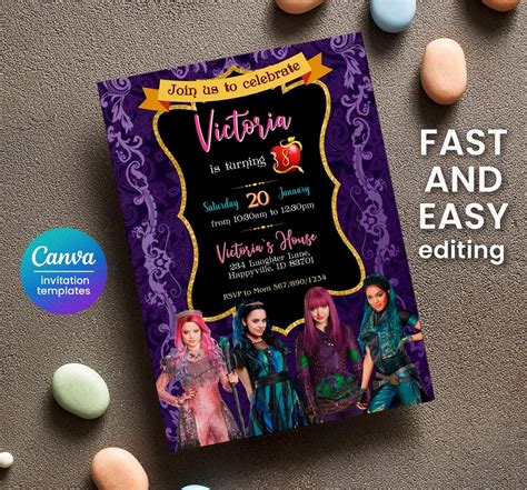 Free Printable Descendants Invitation Template