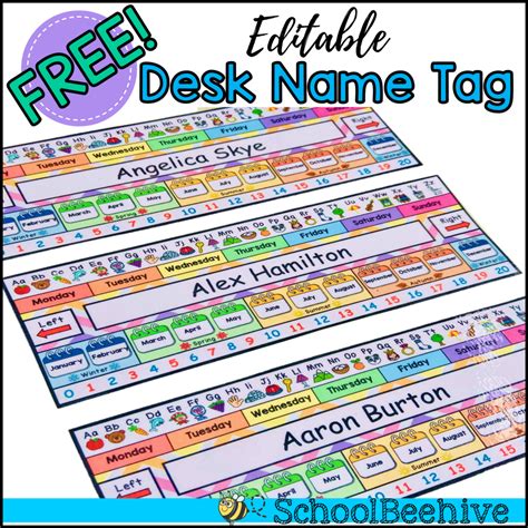 Free Printable Desk Name Tags