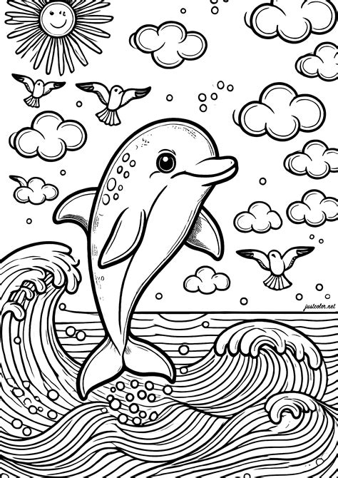 Free Printable Dolphin Coloring Pages